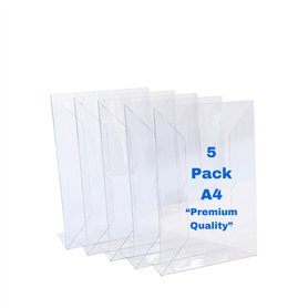 Lot de 5 x A4 Présentoirs de Table | Porte-menu A4 | Porte-affiche de Table | Présentoirs A4 | Porte-dépliant A4 | Idéal pour le