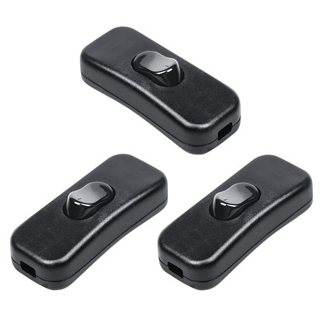 Klarlight 3 Pièces Ligne Cordon Interrupteur 2A 250V Interrupteur à touche basculante pour Lampe Inline