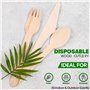 NEEDFULON 150 pièces ensemble de couverts jetables en bois écologiques biodégradables et compostables, cuillères profondes, four