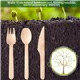 NEEDFULON 150 pièces ensemble de couverts jetables en bois écologiques biodégradables et compostables, cuillères profondes, four