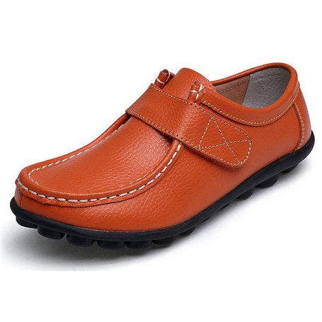 Yooeen Mocassins Femme Chaussures de Travail Plates Loafers en Cuir Loisir Casual Bateau Chaussures de Conduite de Ville Réglabl