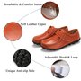 Yooeen Mocassins Femme Chaussures de Travail Plates Loafers en Cuir Loisir Casual Bateau Chaussures de Conduite de Ville Réglabl