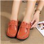 Yooeen Mocassins Femme Chaussures de Travail Plates Loafers en Cuir Loisir Casual Bateau Chaussures de Conduite de Ville Réglabl