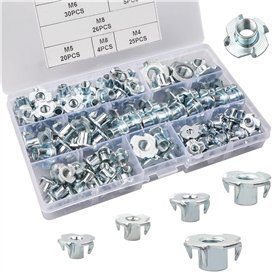 Kit de 110 écrous en T à quatre griffes
