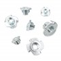 Kit de 110 écrous en T à quatre griffes, écrous en T à 4 dents en acier au carbone plaqué zinc fileté pour escalade et meubles (