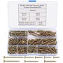 Bateya Kit de vis autotaraudeuses à bois M3 M3.5 M4 zinguées - 320 vis à tête cruciforme pour cloison sèche et béton (16/20/25/3