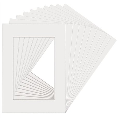 BUENTYA 10 PCS A3 Passe Partout en Papier Cadre Photo Carton DIY Passe-Partout Blanc Passe Partout Dessin Carré Passe Partout En
