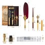 Hethrone Quill Pen Feather Pen Ensemble de Stylos de Calligraphie Ensemble de Stylo Plume et D'encre