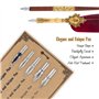 Hethrone Quill Pen Feather Pen Ensemble de Stylos de Calligraphie Ensemble de Stylo Plume et D'encre