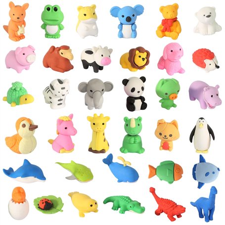 CAINCAY Lot de 35 gommes pour enfants - Mini crayon - Gommes colorées - Pour fête d'anniversaire