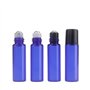 JIHUOO 24 Pièces 5ML Rechargeable Roll-on Bouteilles Huile Essentielle Flacon Vide Bouteilles en Verre Bleu