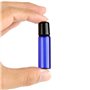 JIHUOO 24 Pièces 5ML Rechargeable Roll-on Bouteilles Huile Essentielle Flacon Vide Bouteilles en Verre Bleu