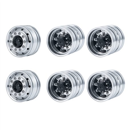 AXspeed Lot de 2 jantes avant et 4 jantes arrière 1/14 pour tracteur Tamiya
