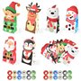 Kleemeiero 24PCS Sacs de Cadeau de Noël en Papier Boîtes de Bonbons de Noël Sachets Kraft Papier Pochette Cadeau Noël avec 2 Aut