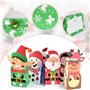 Kleemeiero 24PCS Sacs de Cadeau de Noël en Papier Boîtes de Bonbons de Noël Sachets Kraft Papier Pochette Cadeau Noël avec 2 Aut