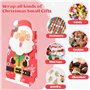 Kleemeiero 24PCS Sacs de Cadeau de Noël en Papier Boîtes de Bonbons de Noël Sachets Kraft Papier Pochette Cadeau Noël avec 2 Aut
