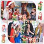 Kleemeiero 24PCS Sacs de Cadeau de Noël en Papier Boîtes de Bonbons de Noël Sachets Kraft Papier Pochette Cadeau Noël avec 2 Aut