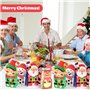 Kleemeiero 24PCS Sacs de Cadeau de Noël en Papier Boîtes de Bonbons de Noël Sachets Kraft Papier Pochette Cadeau Noël avec 2 Aut