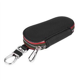 Qiilu Porte-clés Sac en Cuir PU Coque de Protection Clé pour Voiture Cas clé Télécommande Clé(Noir)