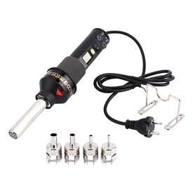 450W Pistolet à Air Chaud Portable Fer à Souder Outil Soudage LCD Numérique Thermostat Réglable avec 4 Buses