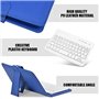VBESTLIFE Clavier sans Fil Universel 2-en-1, Kit Clavier de Bluetooth avec Etui en Cuir PU et Le Support pour Les Téléphones pou