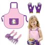 TGFIX 5 Pcs Outils de Jardin Set d'Outils de Jardinage Fille avec Licorne Tablier de Jardin Gants de Jardin Pelle Râteau Jouets
