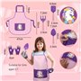 TGFIX 5 Pcs Outils de Jardin Set d'Outils de Jardinage Fille avec Licorne Tablier de Jardin Gants de Jardin Pelle Râteau Jouets 