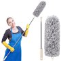 Duster en Microfibre pour Nettoyage avec Tige d'extension (Acier Inoxydable) atteint 100 Pouces