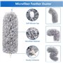 Duster en Microfibre pour Nettoyage avec Tige d'extension (Acier Inoxydable) atteint 100 Pouces, Flexible et Extensible pour Net