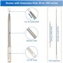 Duster en Microfibre pour Nettoyage avec Tige d'extension (Acier Inoxydable) atteint 100 Pouces, Flexible et Extensible pour Net