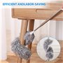 Duster en Microfibre pour Nettoyage avec Tige d'extension (Acier Inoxydable) atteint 100 Pouces, Flexible et Extensible pour Net