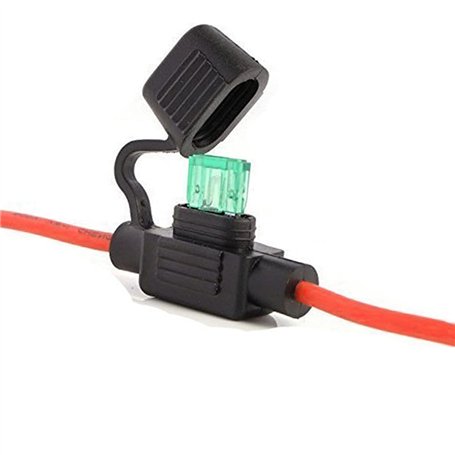Qiorange Porte-Fusible Étanche 32V/30A avec Fil Câble pour Voiture Petit (Chlorure de Polyvinyle