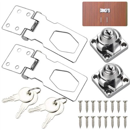 DECARETA 2 PCS Serrure à Moraillon 4 Pouces Cadenas Moraillon de Verrouillage en Alliage de Zinc Boucles de Loquet avec Clé et V