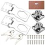 DECARETA 2 PCS Serrure à Moraillon 4 Pouces Cadenas Moraillon de Verrouillage en Alliage de Zinc Boucles de Loquet avec Clé et V