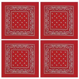 Guyode 4 Pièces Bandana Rouge