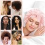 Guyode 2 Pièces Bonnet Satin Cheveux Nuit avec Bande Elastique pour Femmes Doux et Confortable, Ajustable Silk Bonnet en Satin p