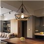 Mengjay Lustre ancien plafonnier design industriel noir Art mode diamant forme suspensio lampe prismatique
