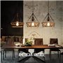 Mengjay Lustre ancien plafonnier design industriel noir Art mode diamant forme suspensio lampe prismatique, E27 Suspensions Lamp