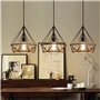 Mengjay Lustre ancien plafonnier design industriel noir Art mode diamant forme suspensio lampe prismatique, E27 Suspensions Lamp