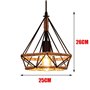Mengjay Lustre ancien plafonnier design industriel noir Art mode diamant forme suspensio lampe prismatique, E27 Suspensions Lamp