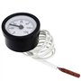 Uokoki Thermomètre à cadran 52 mm Capillaire Indicateur de température avec capteur 1.5m 0-120 degré centigrade pour mesurer l'e