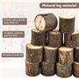 PEALOVCOM 24 PCS Porte Carte de Table en Bois Support Carte de Visite Bois Naturel Support Photo Carte Porte Nom Table Bois Port