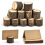 PEALOVCOM 24 PCS Porte Carte de Table en Bois Support Carte de Visite Bois Naturel Support Photo Carte Porte Nom Table Bois Port