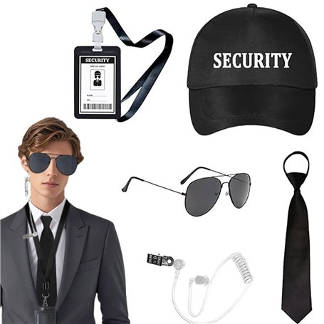 6 Pièces Agent Costume Accessoires
