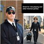 6 Pièces Agent Costume Accessoires, Cosplay Voleur Ensemble Accessoires avec Chapeau, Lunettes, Casque, Carte d'identité de Crav