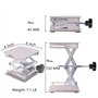 Laboratoire scientifique Kalolary Jack-100 x 100mm en acier inoxydable Lab Stand Table Table Scissor Lab-Lift Lifter pour l'expé