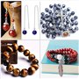 Colle 418pcs Perles Pierre Naturelle pour Fabrication de bijoux, 8mm Perles Rondes pour bijoux, kit bricolage pour Bracelet, Bou