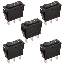 Heschen Interrupteur à bascule On-off-on Spdt 3 bornes 15 A 250 VAC Noir Lot de 5