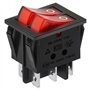 Heschen interrupteur à bascule double on-off 6 bornes lumière rouge 16 A 250 V c.a. lot de 2