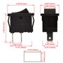 Heschen Interrupteur à bascule rectangulaire noir ON-OFF SPST 2 positions 2 bornes 6A 250VAC / 125VAC UL VDE 5 Pack
